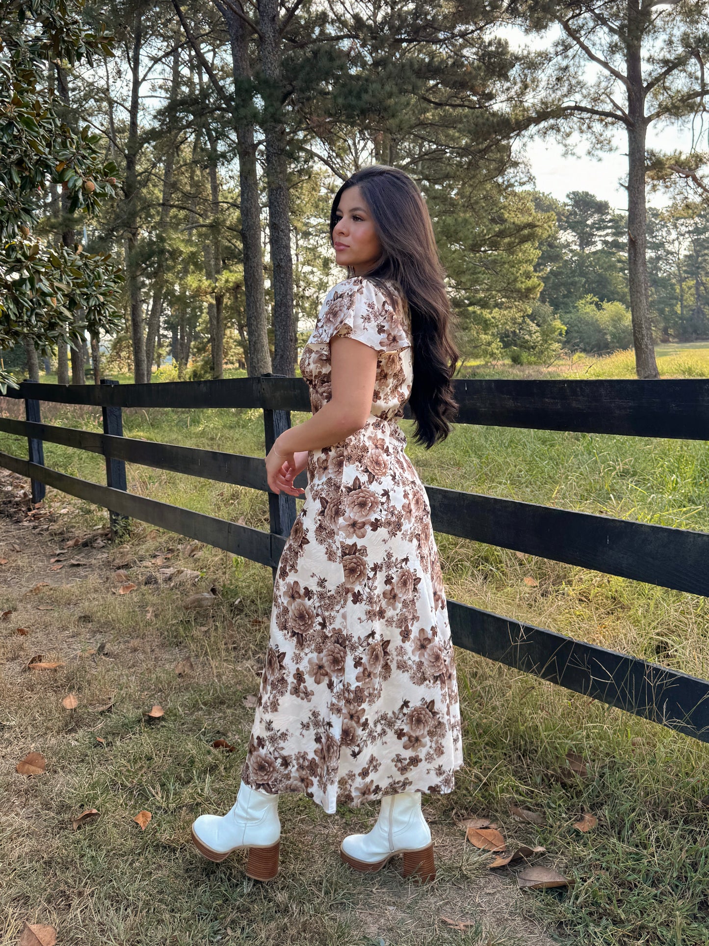 Brown Florals Dress