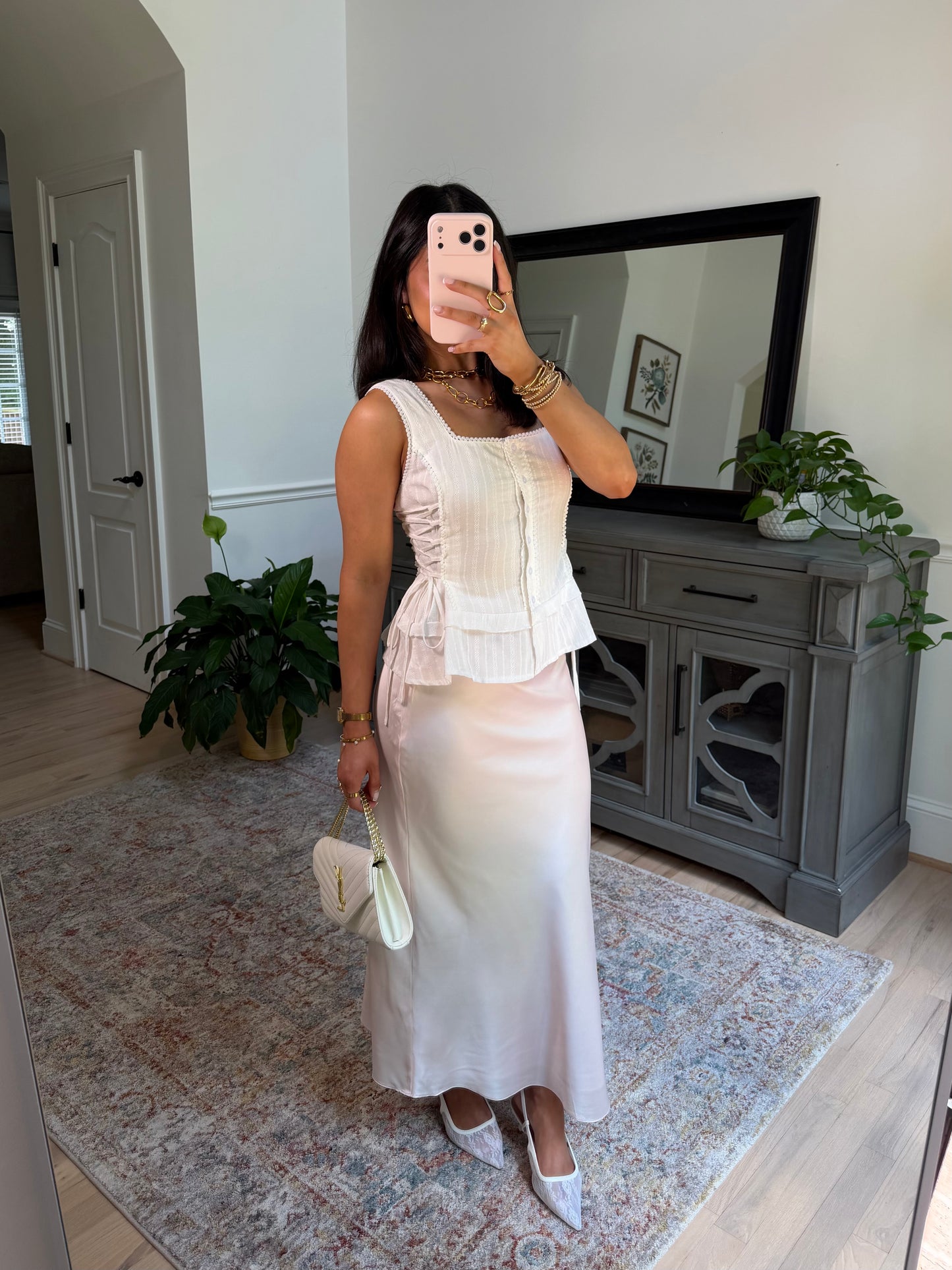 Prairie White Corset Top