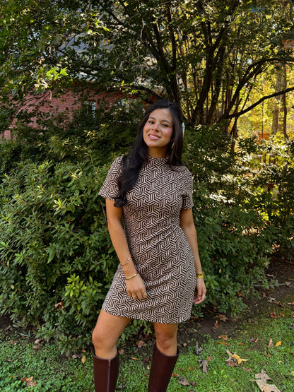 Hazelnut Geometric Dress