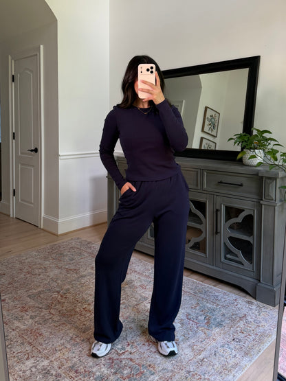 Remi Navy Top & Pants Set