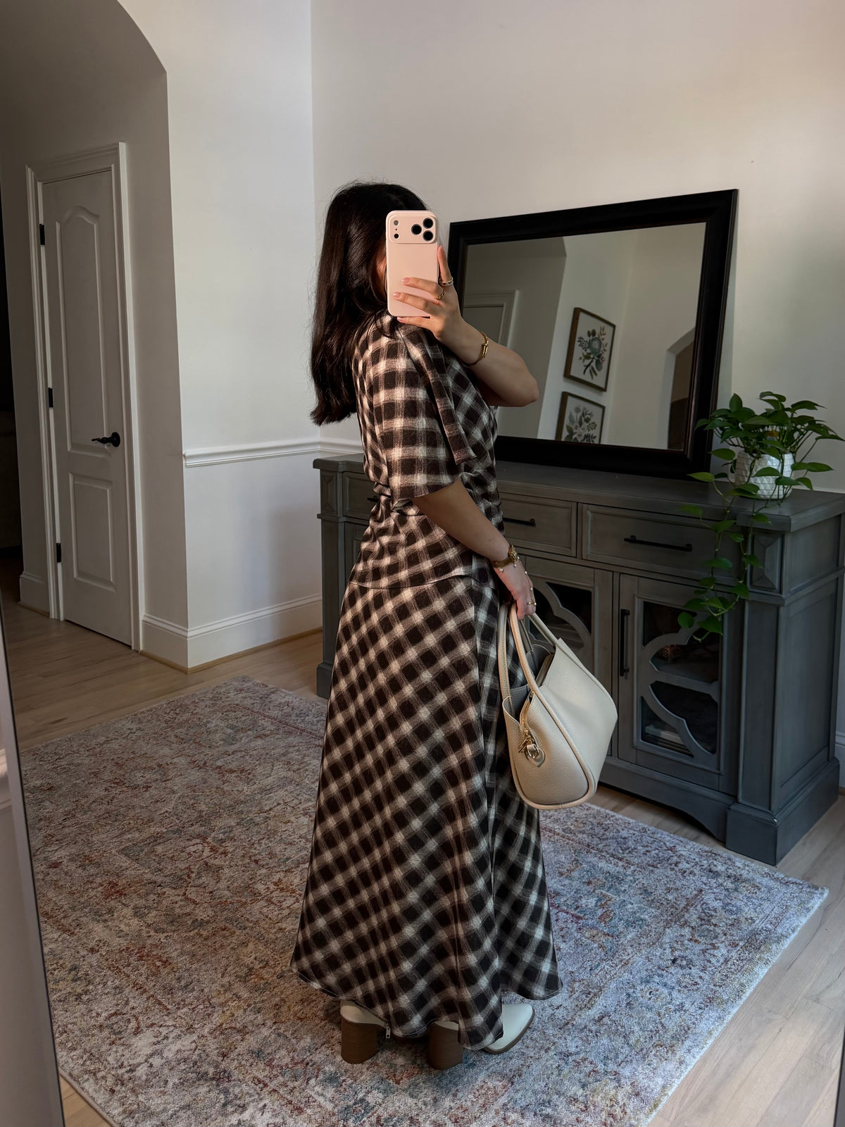 Aurora Brown Checkered Skirt