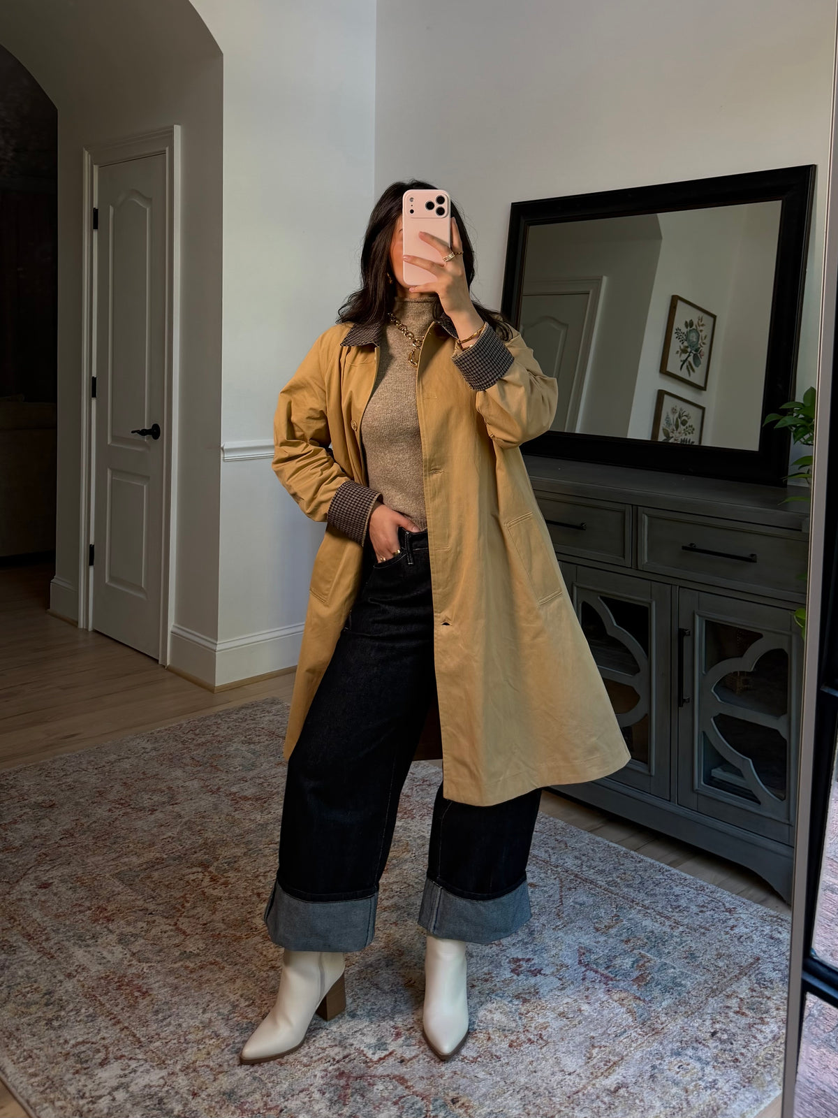 Oxford Tan Plaid Coat