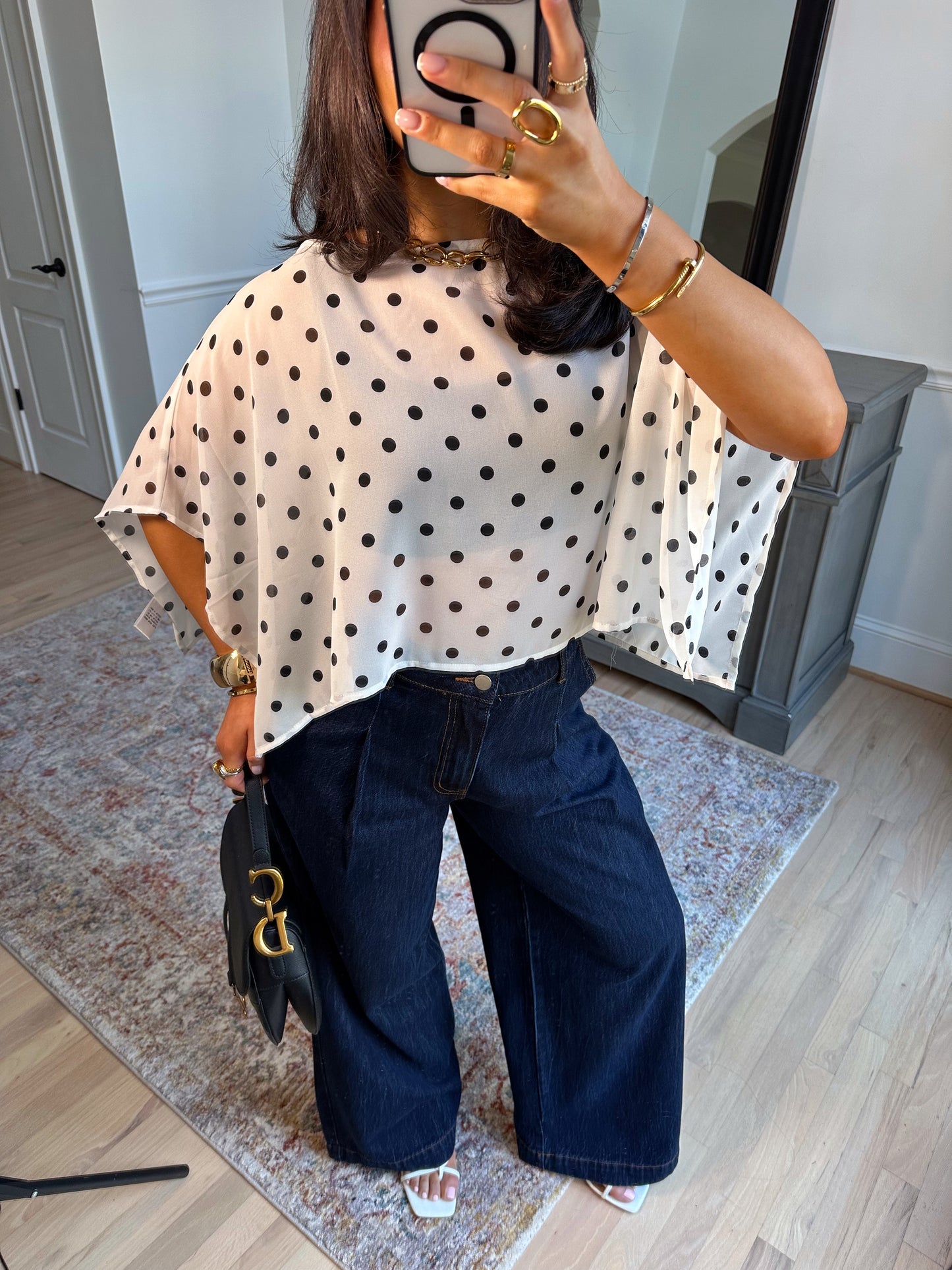 Celine Polka Dot Sheer Poncho