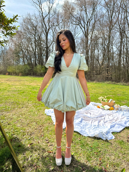 Sage Bubble Dress