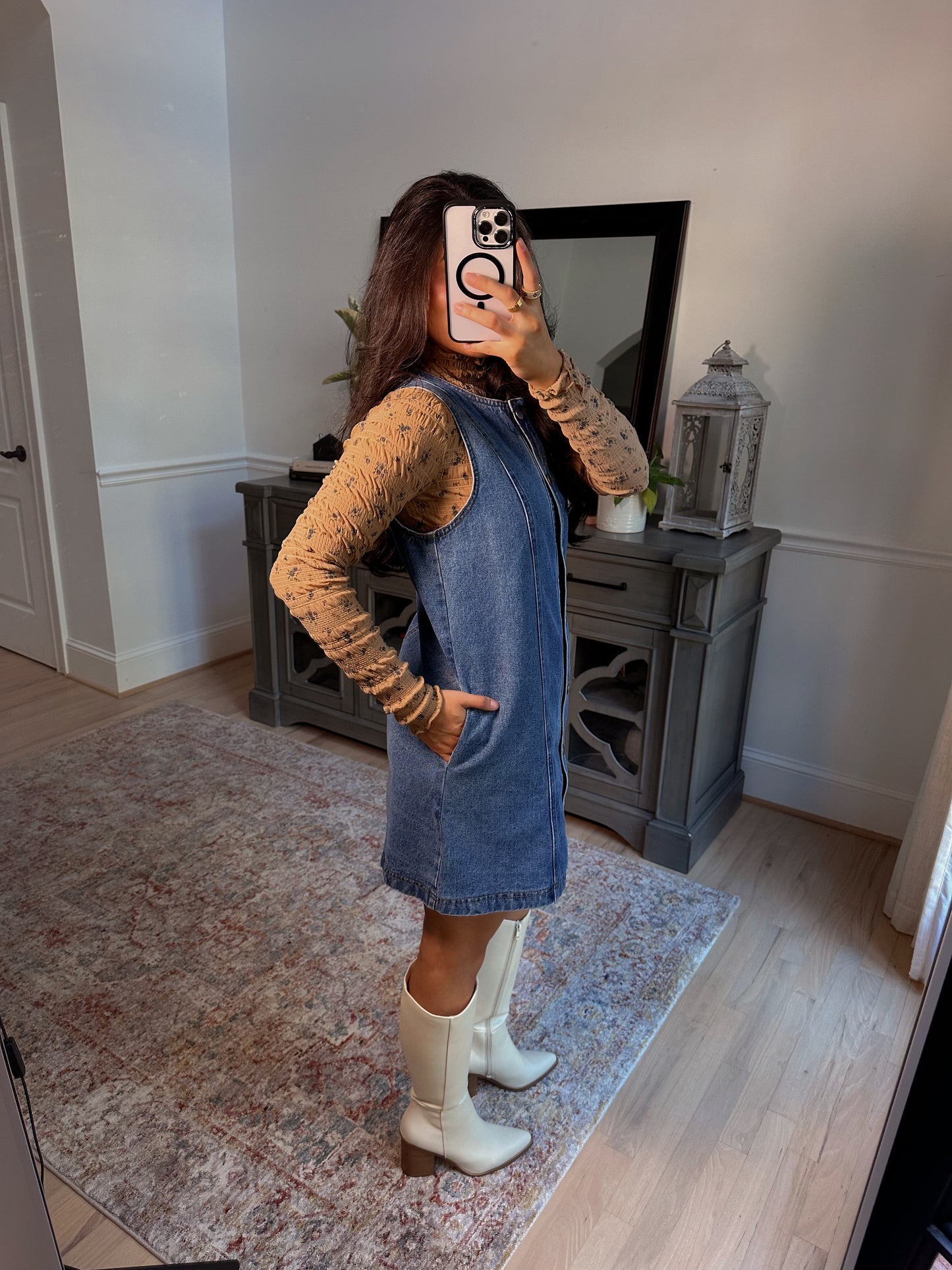 Falling for You Denim Dress