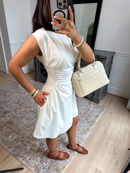 White Magnolia Pleated Dress