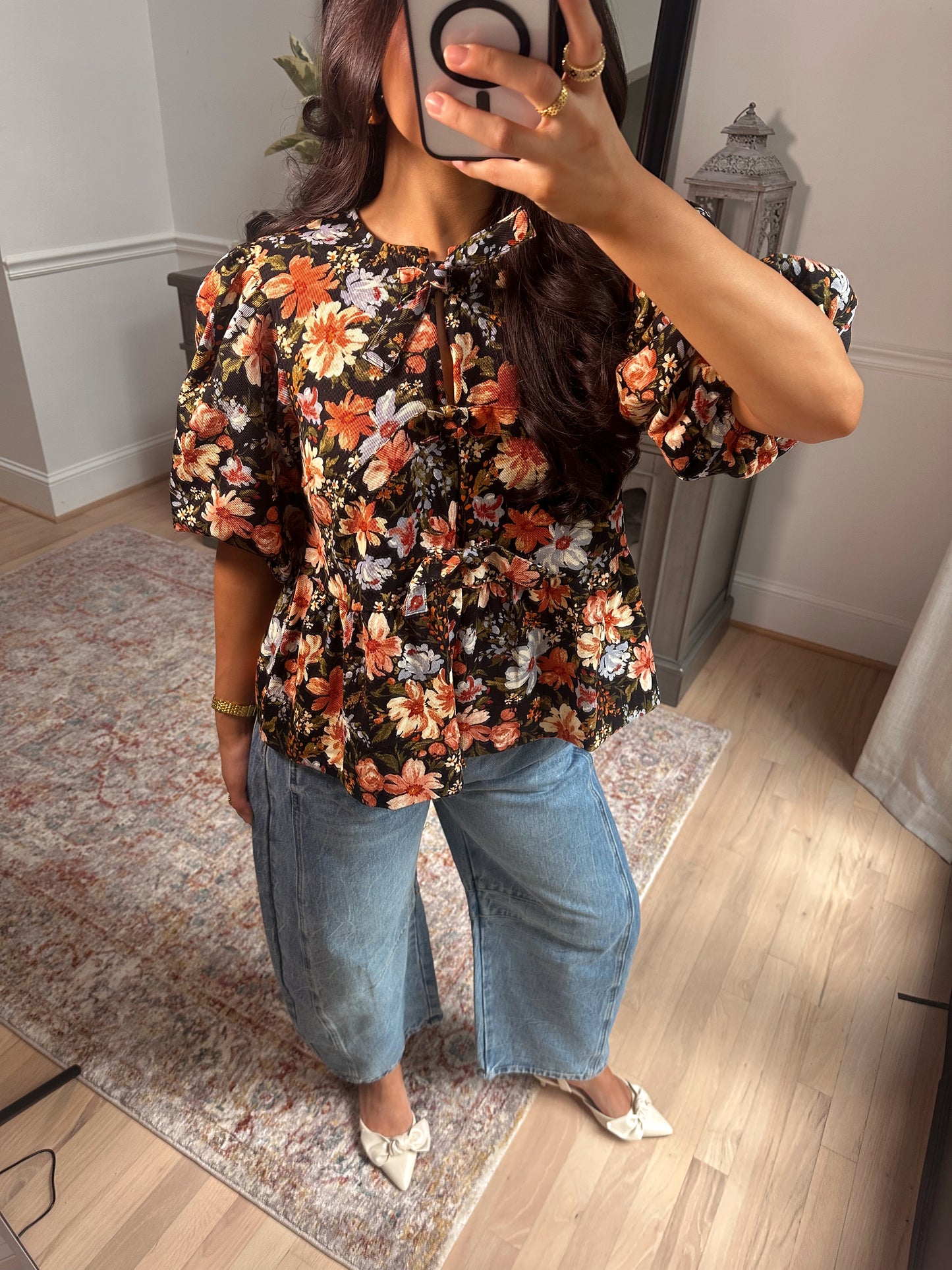 Autumn Rose Denim Top