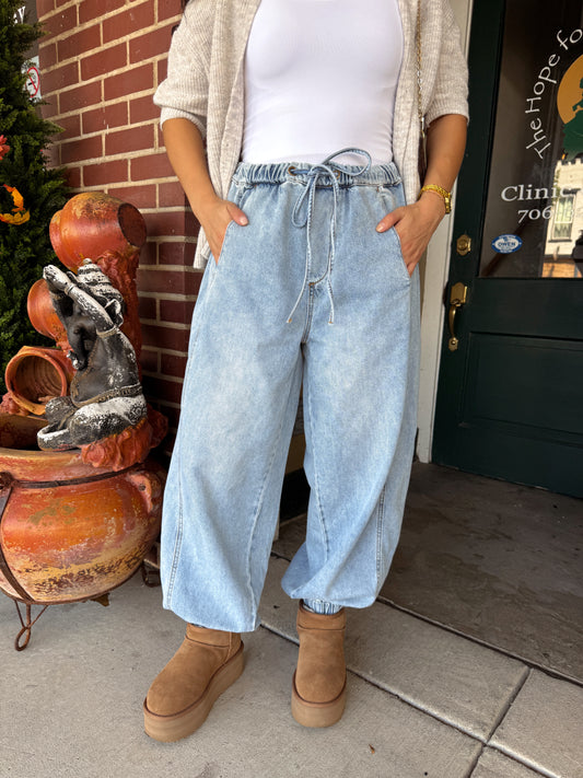 Denim Light Washed Joggers