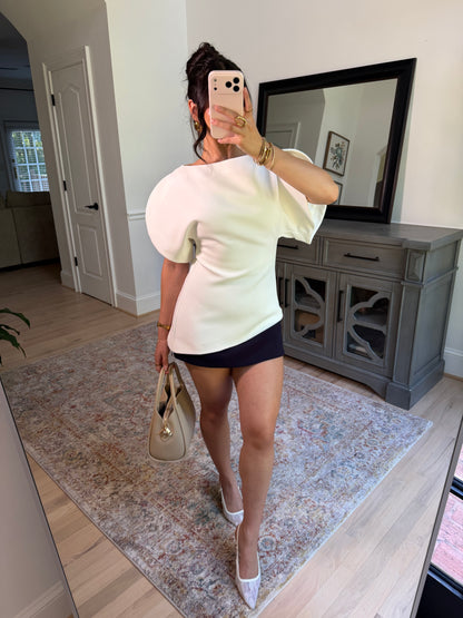 Chic Elegance Ivory Tailored Top