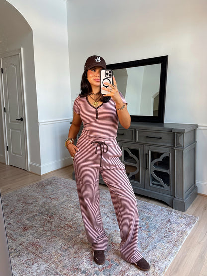 Cocoa Blush Striped Set