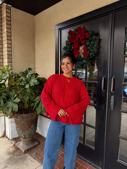 The Red Rouge Cable Knit Sweater