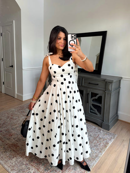 Parisian Polka Dot Midi Dress