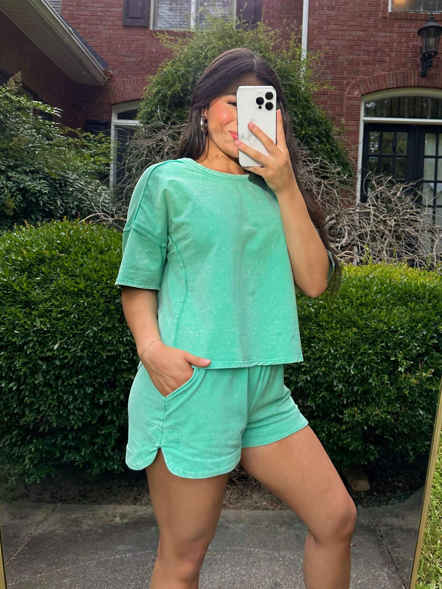 Green Shirt & Short Set