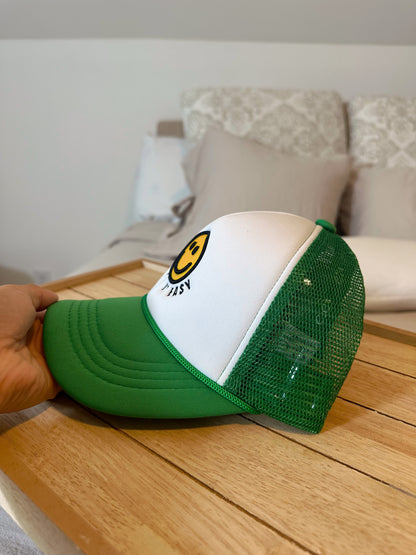 Green Smiley Trucker Hat