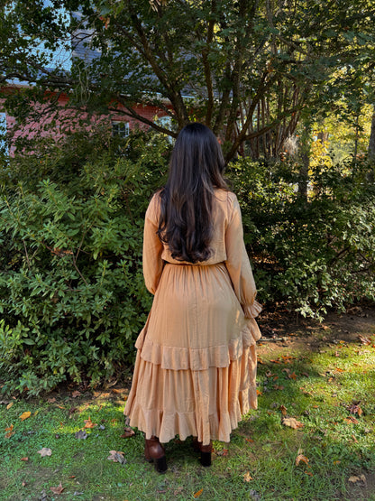 Maple Ruffle Belted Midi Dress