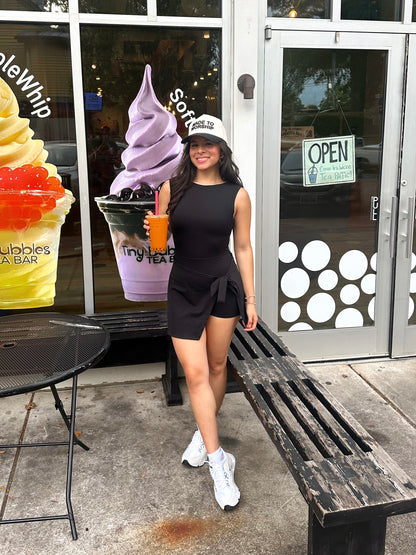 Black Wrap Active Romper