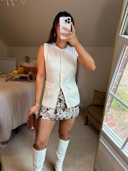 Cream Button Up Vest