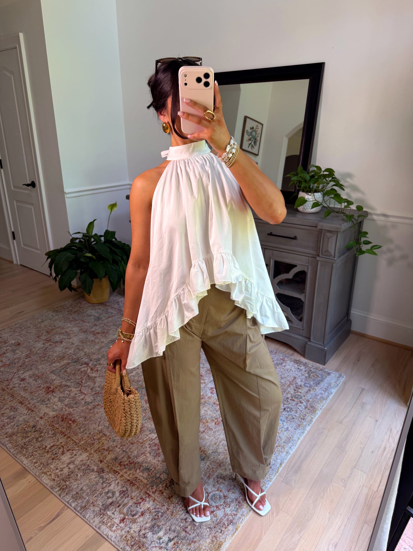 Harbor White Flowy Top
