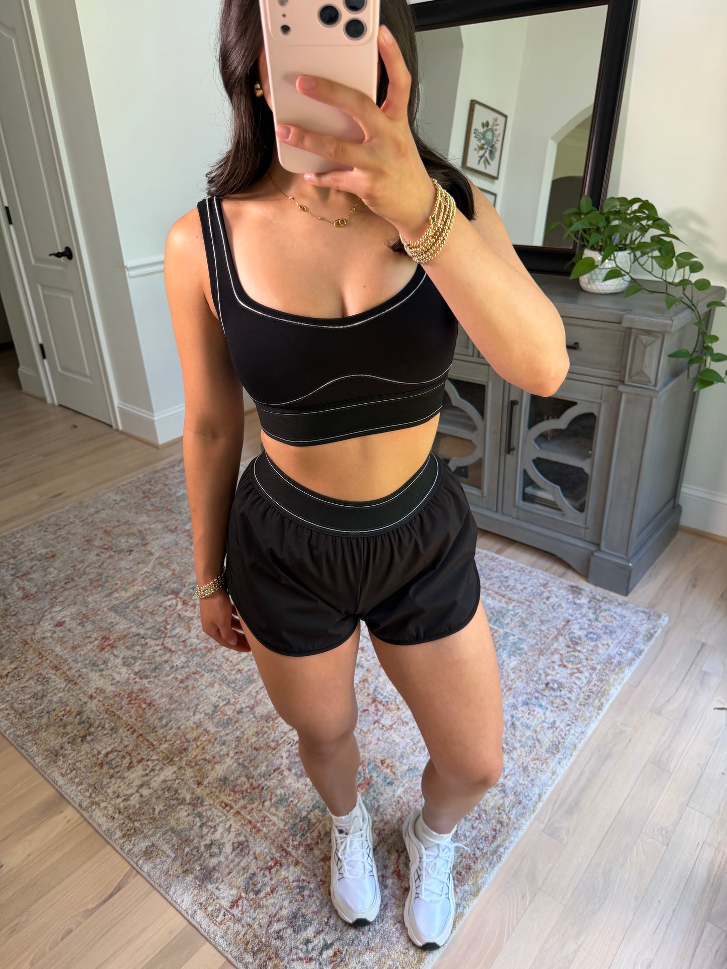 Black Contour Running Shorts