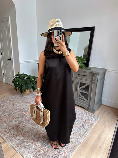 Midnight in Monaco Silk Dress