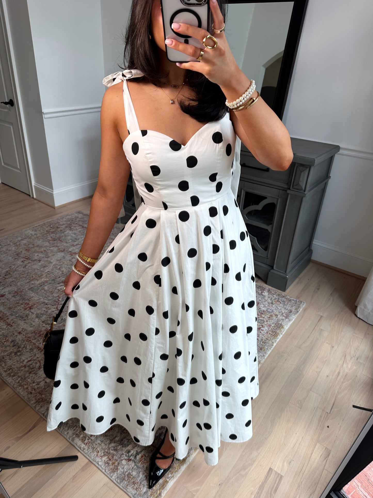 Parisian Polka Dot Midi Dress