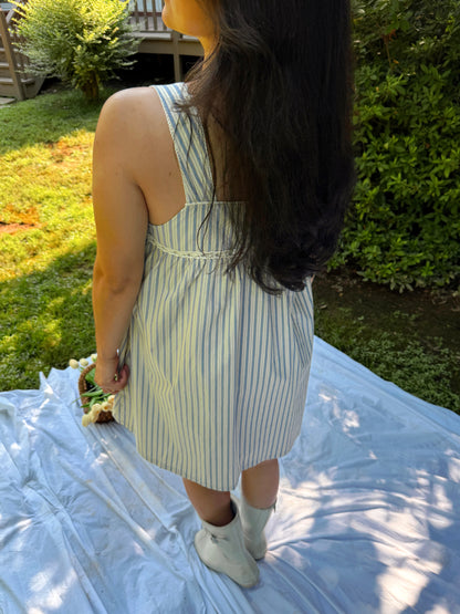Blue Stripe Babydoll Dress