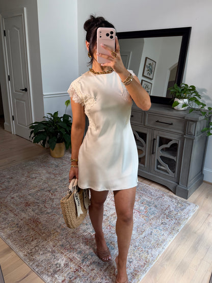 Clara Satin Lace Mini Dress