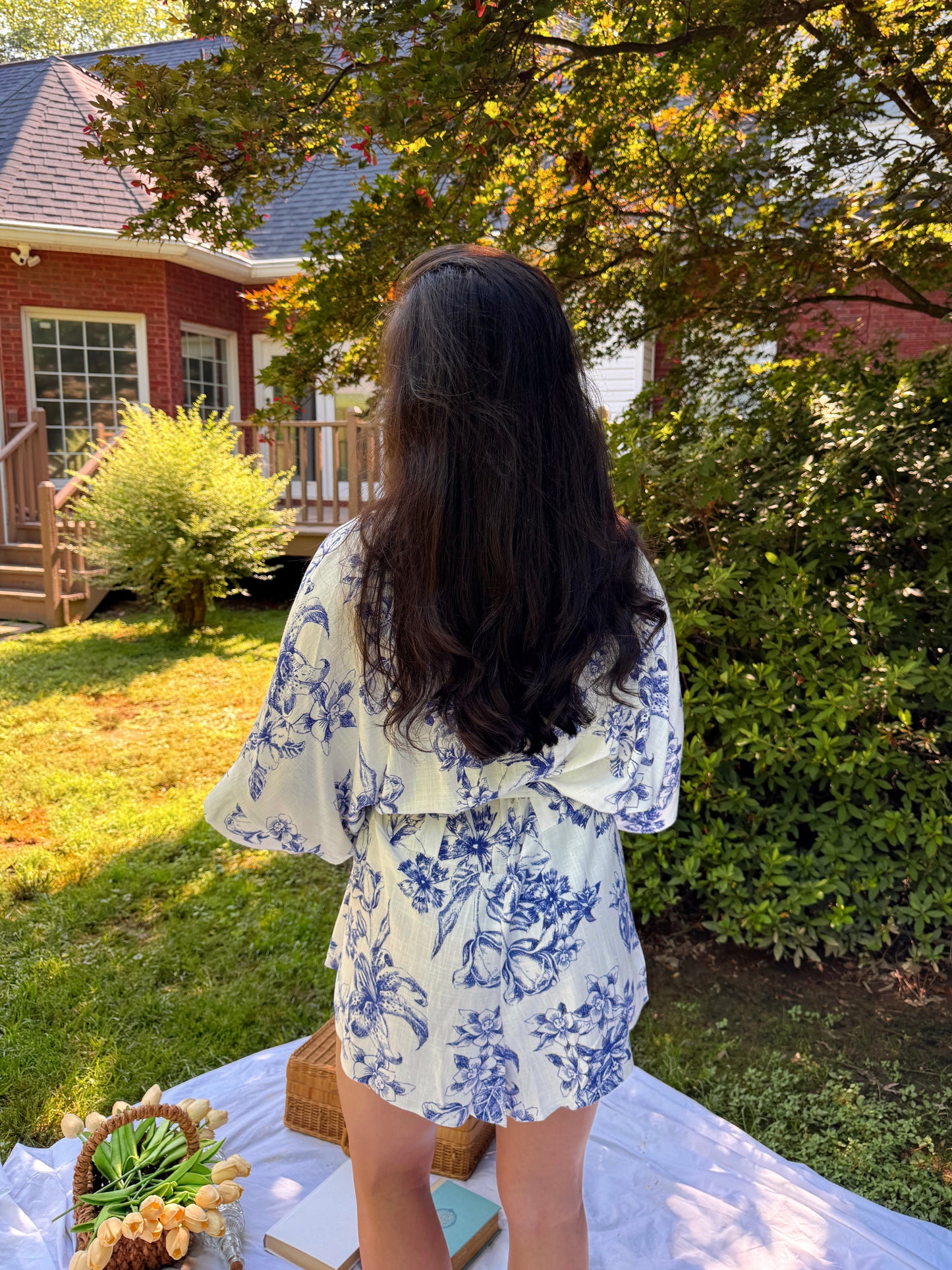 Blue Garden Romper