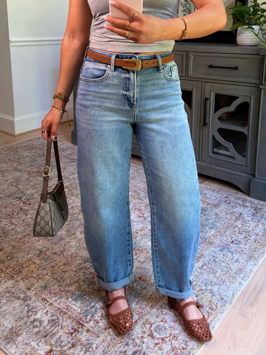 Polished Barrel Cuff Jean