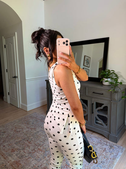 Main Character Polka Dot Capri Set