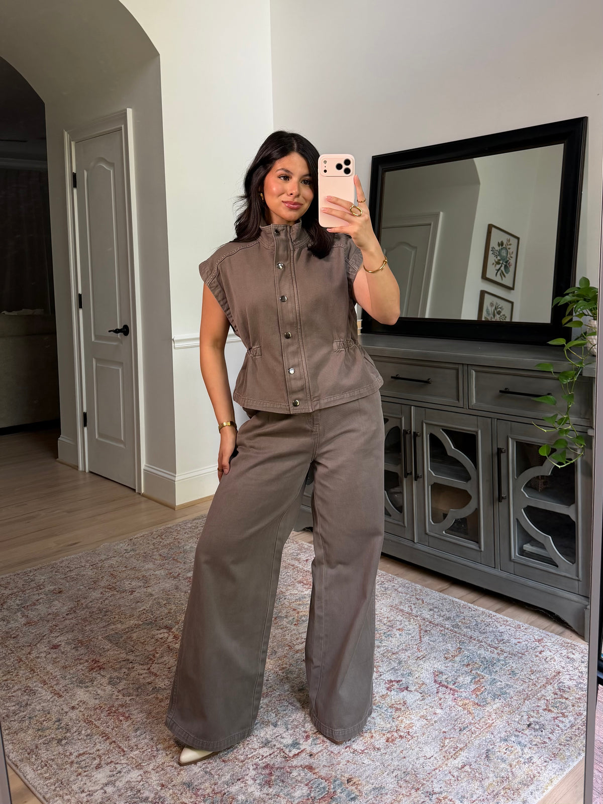 Manhattan Taupe Denim Vest & Pants Set