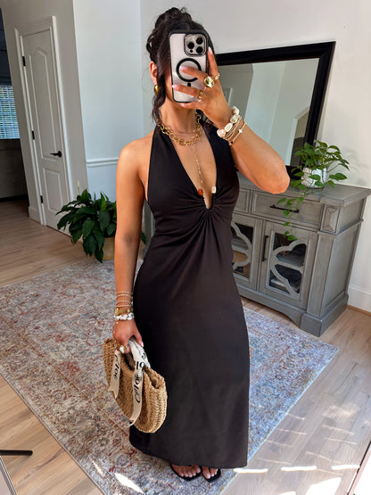 Island Muse Beaded Halter Dress