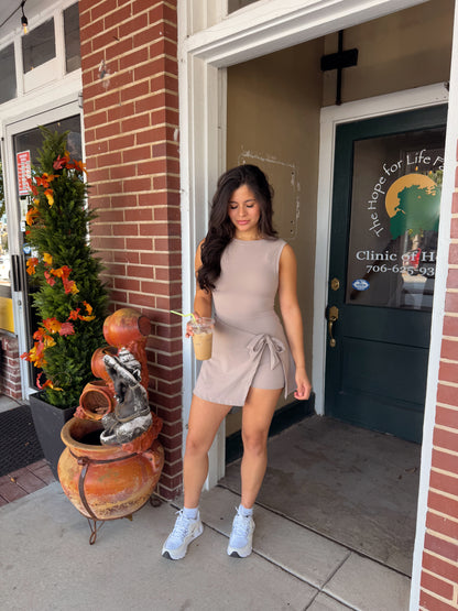 Taupe Wrap Active Romper