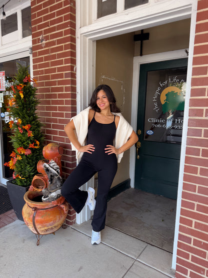 Black Butter Soft Flare Jumpsuit
