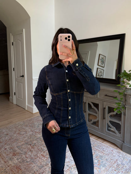 Brooklyn Denim Button-Up Top