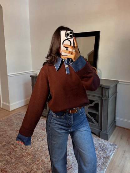 Espresso Couture Polo Denim Knit