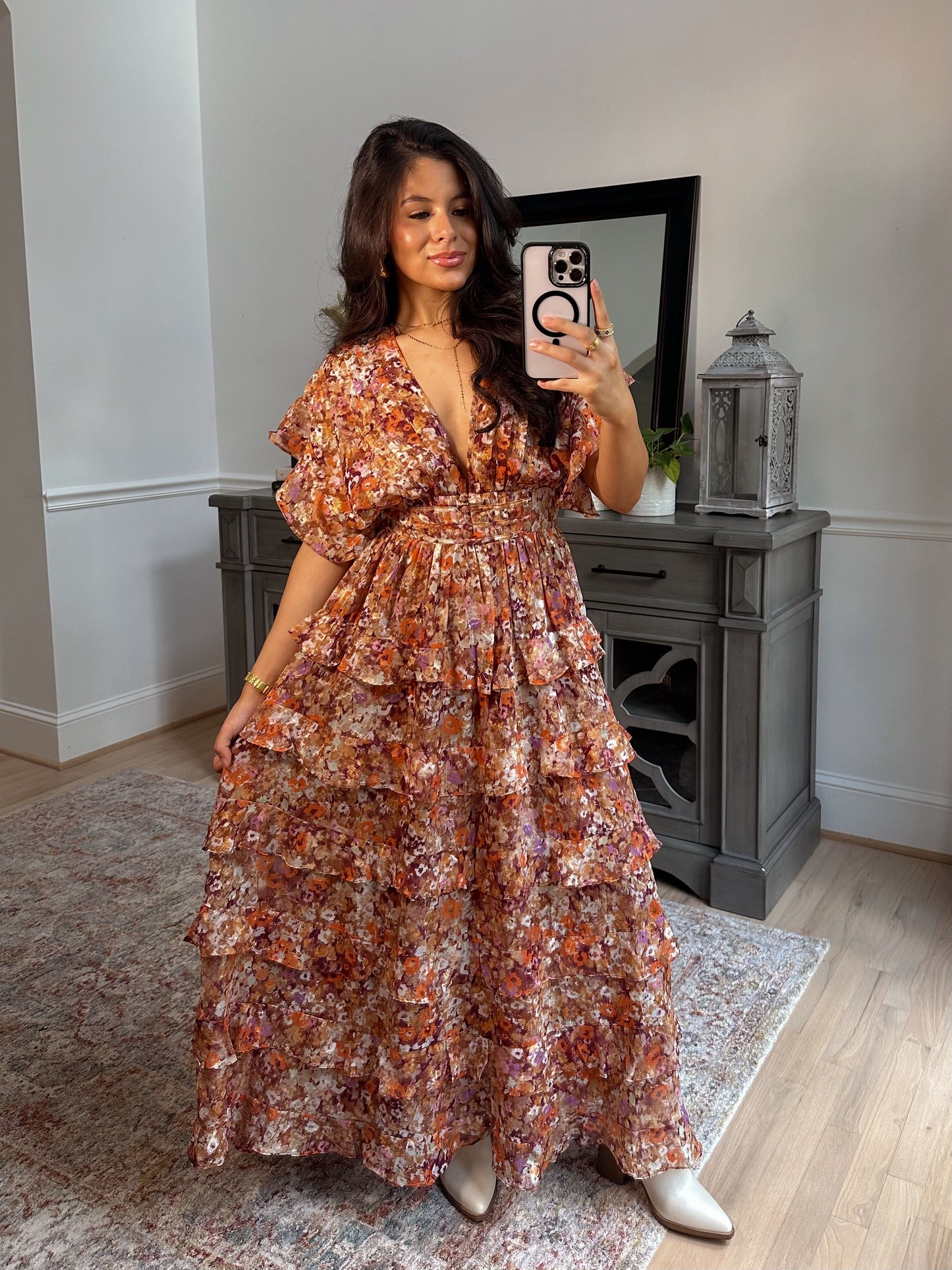 Marigold Ruffles Maxi Dress