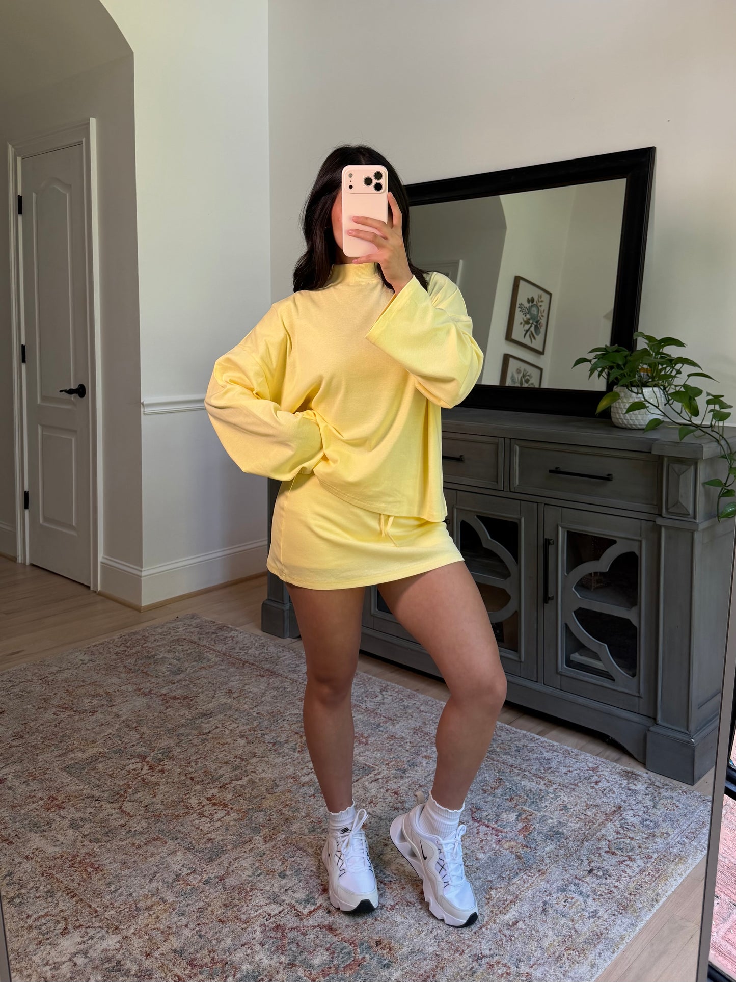 Maple Yellow Mockneck & Skort Set