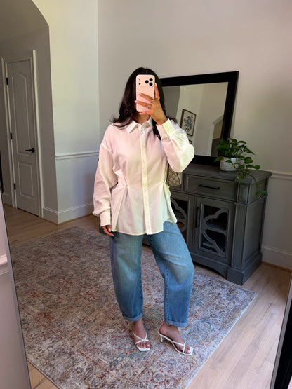 Soft Structure White Button-Up Top