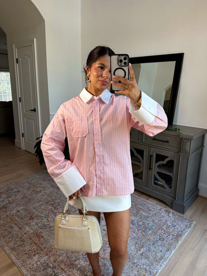 Palma Blush Button Up Top