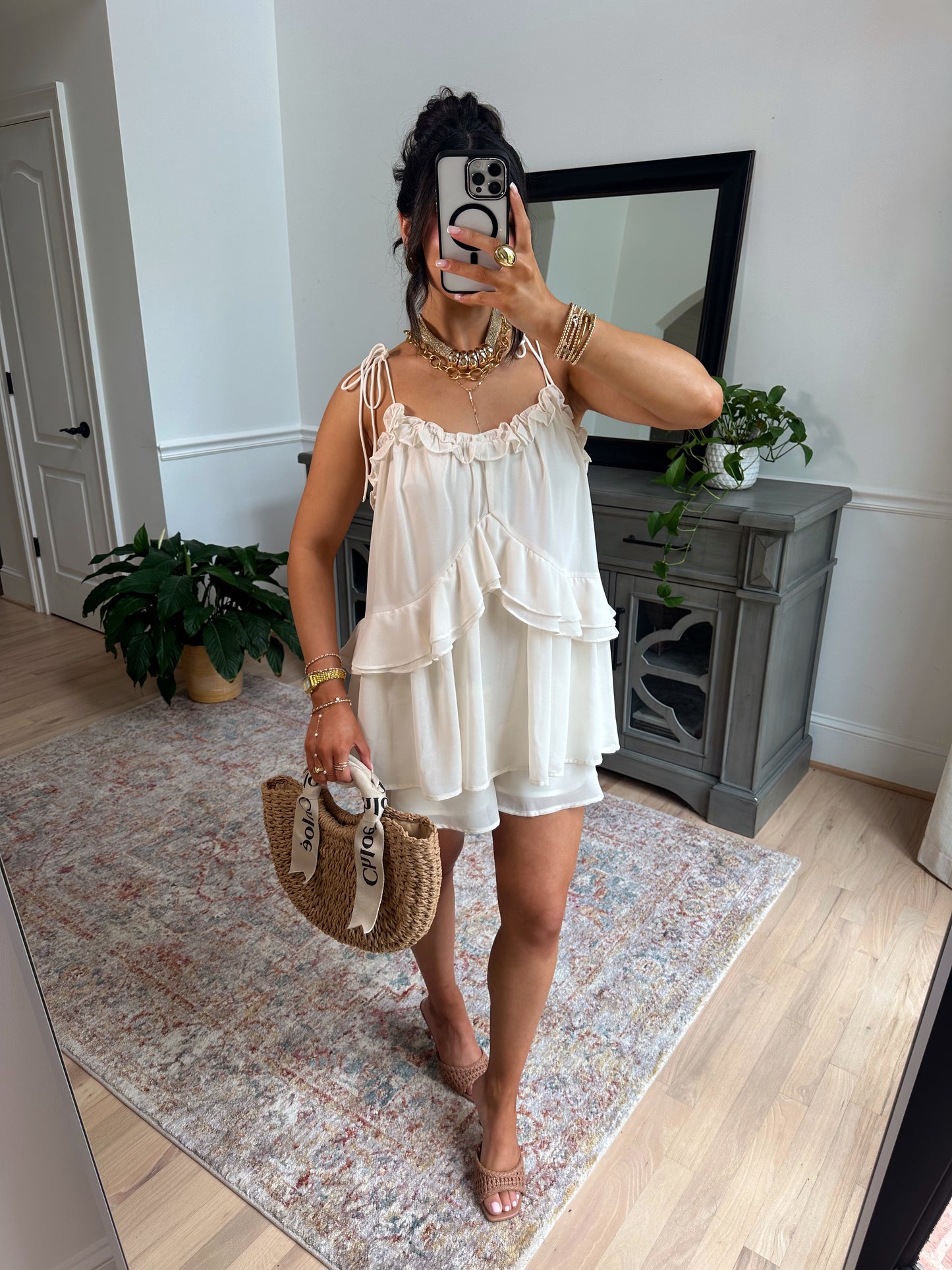 Favorite Girl Ruffle Romper (Ivory)