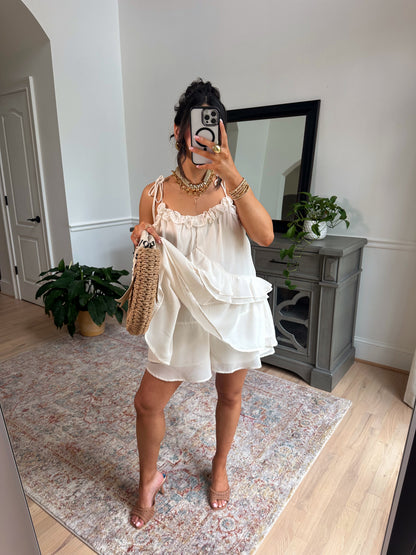 Favorite Girl Ruffle Romper (Ivory)