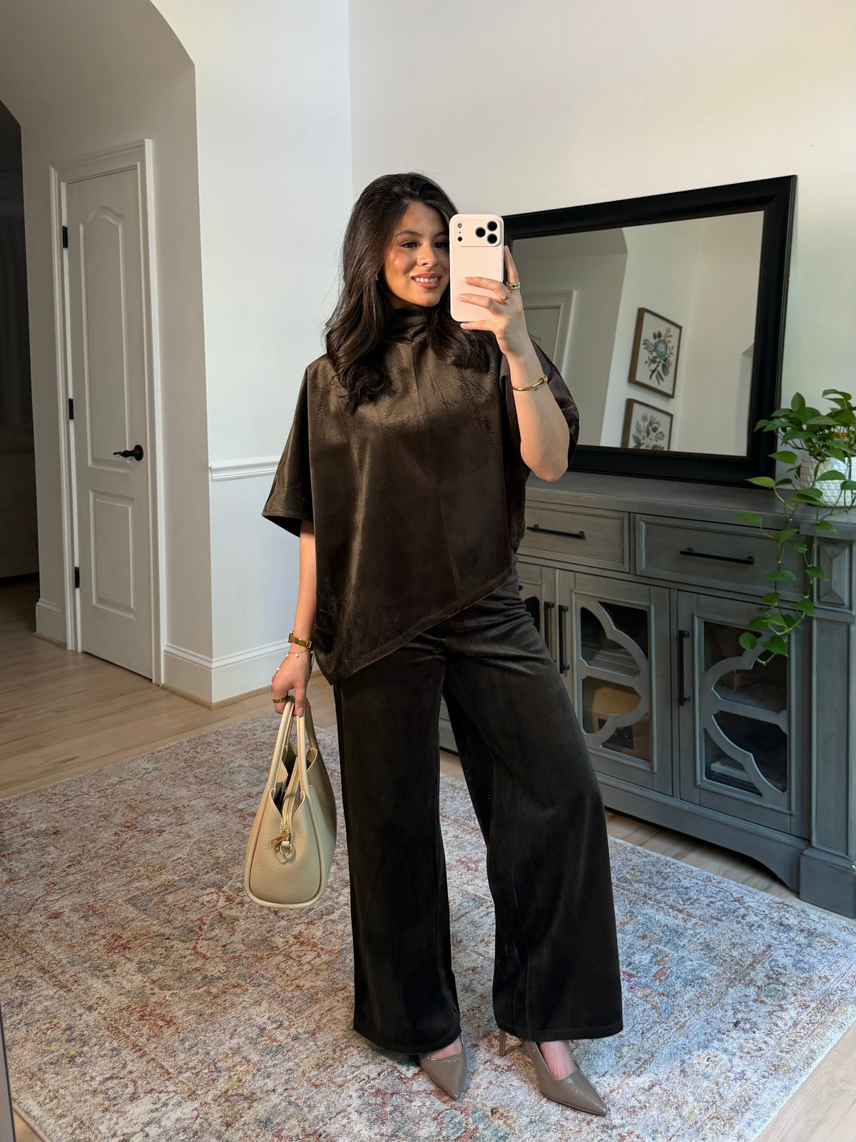 Cynthia Suede Top & Pants Set