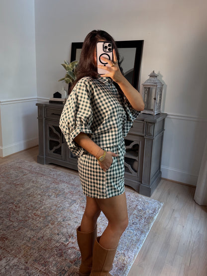 Emilia Green Gingham Set