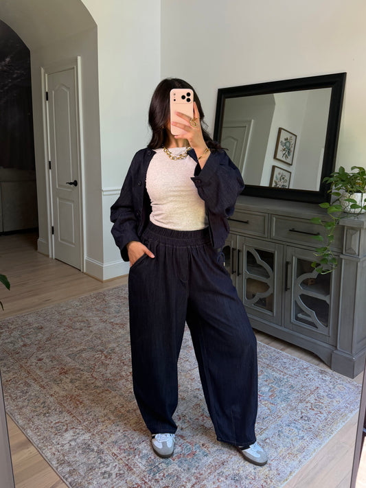 Westbrook Indigo Barrel Pants