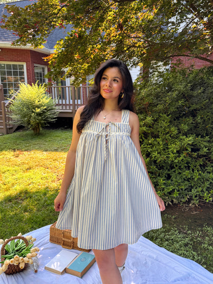 Blue Stripe Babydoll Dress