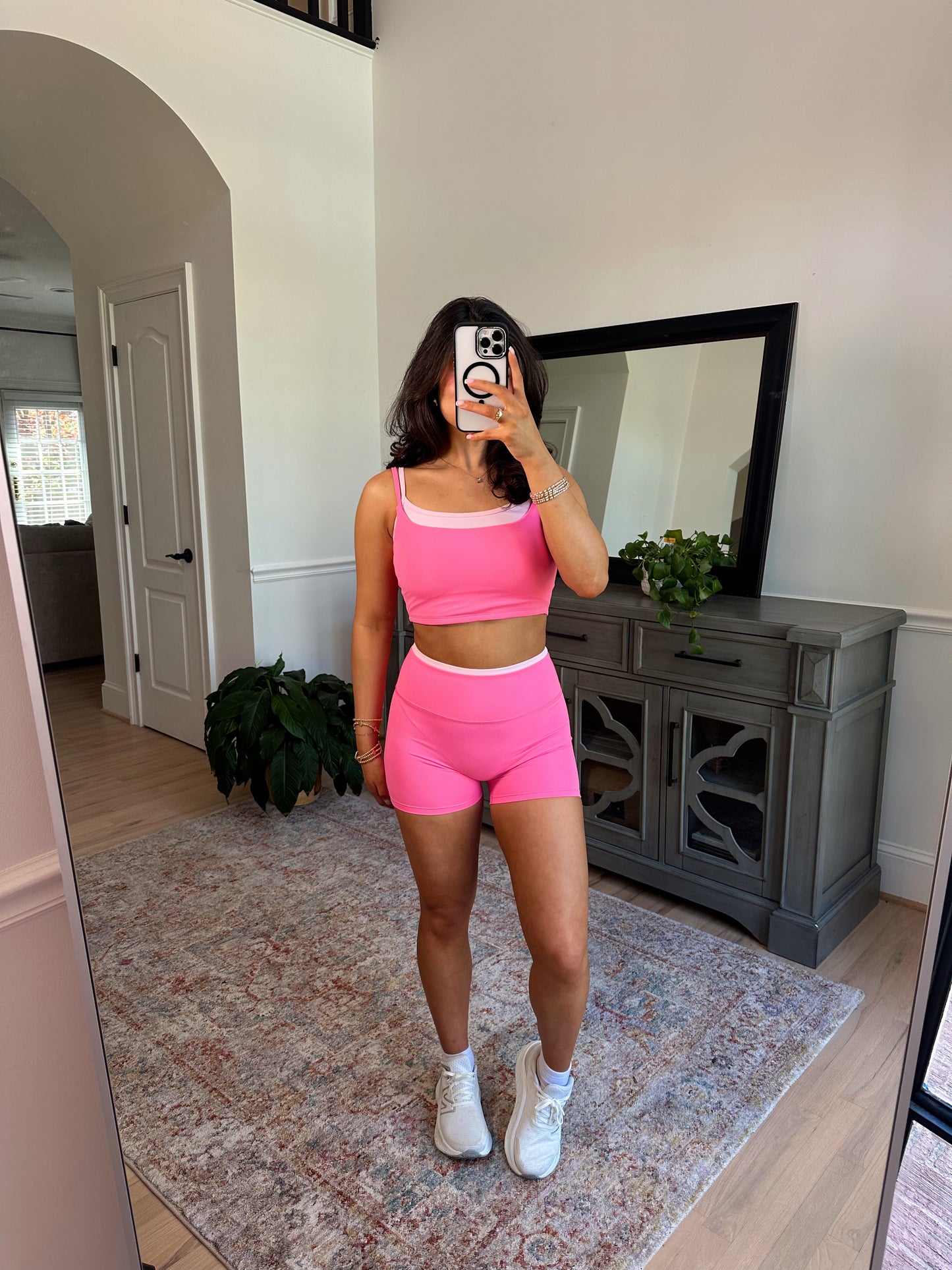 Pink Double Layered Shorts