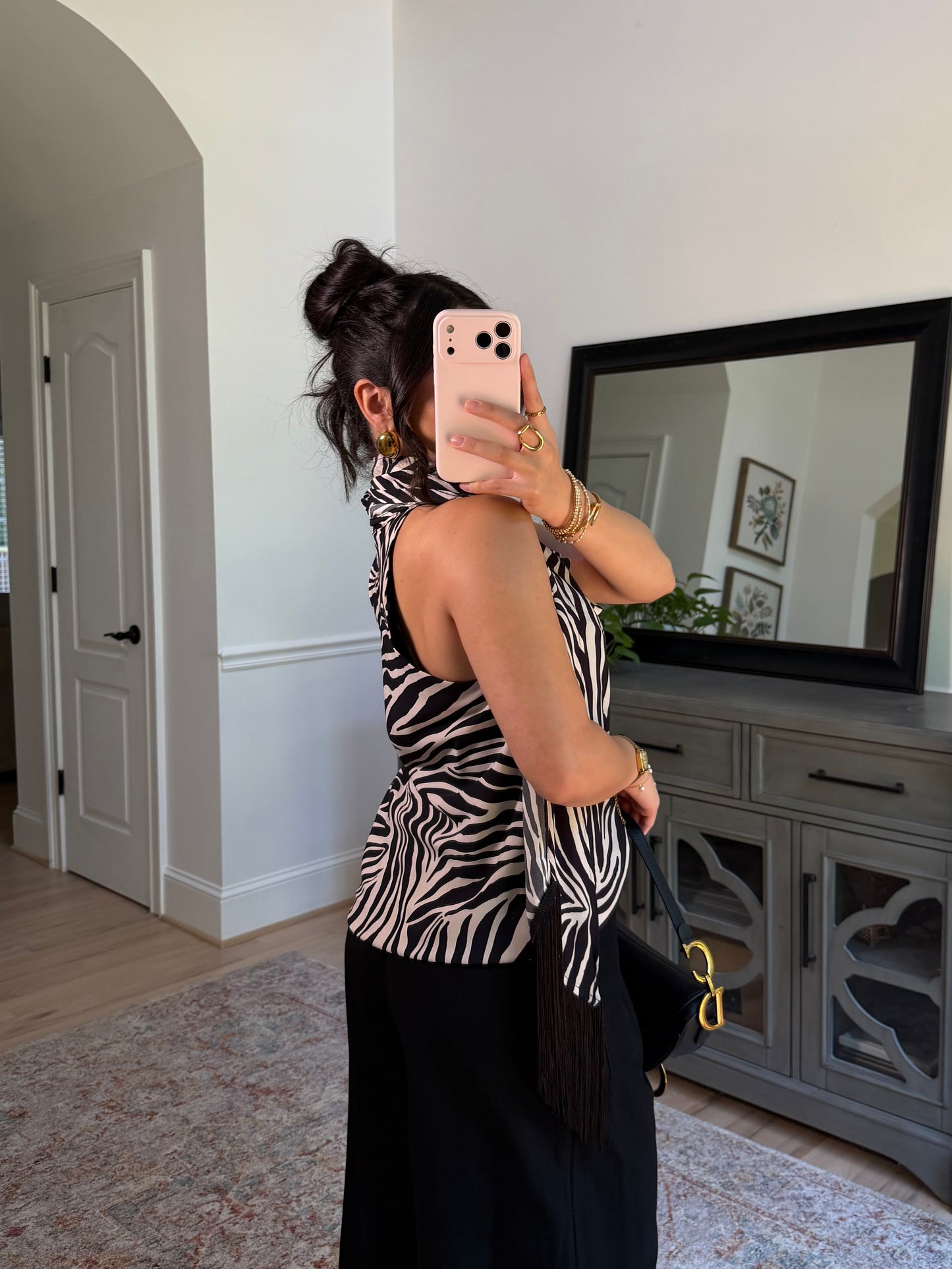 Zebra Fringe Scarp Top