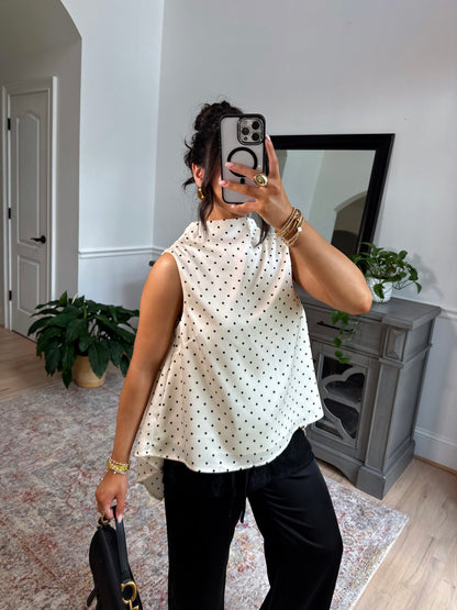 Evening Allure Polka Dot Blouse