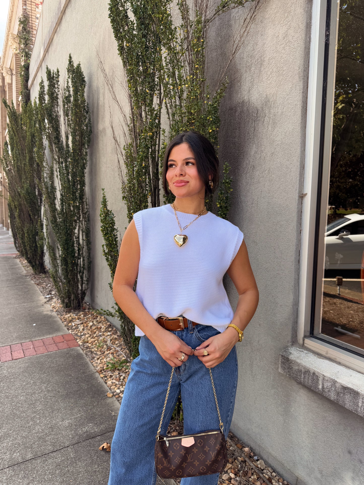 Ivory Open Back Knit Top